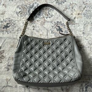Kate Spade Purse - Leather, Gray Quilted